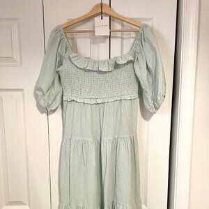 Jacquie The Label - Smocked Ruffle Nap Dress - Teal - Size L